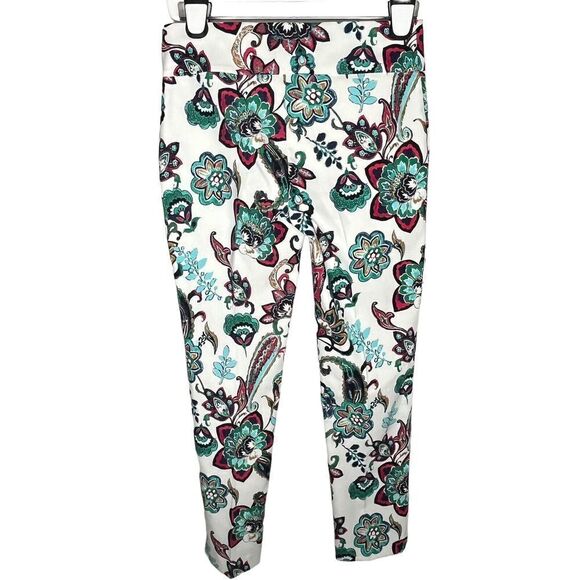 Lisette L. montreal slim ankle pant san paolo paisley floral 6 pull on stretch - Picture 3 of 7